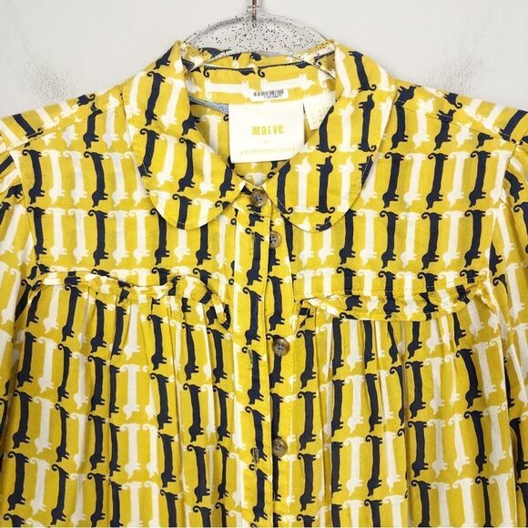 ANTHROPOLOGIE | MAEVE Fredericka Dachshund Novelty Button Top Women’s Size 0 - Picture 4 of 12